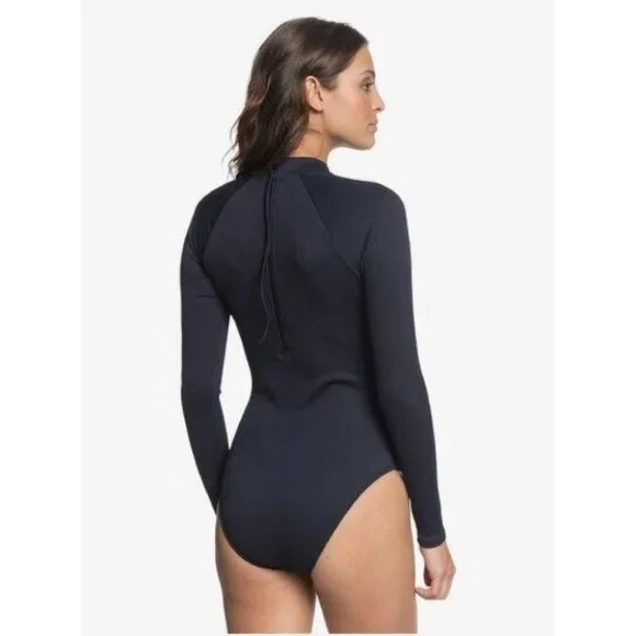 Roxy BNWT Mind Of Freedom Black Long Sleeve One Piece Swimsuit Women's Size XS - Picture 2 of 9